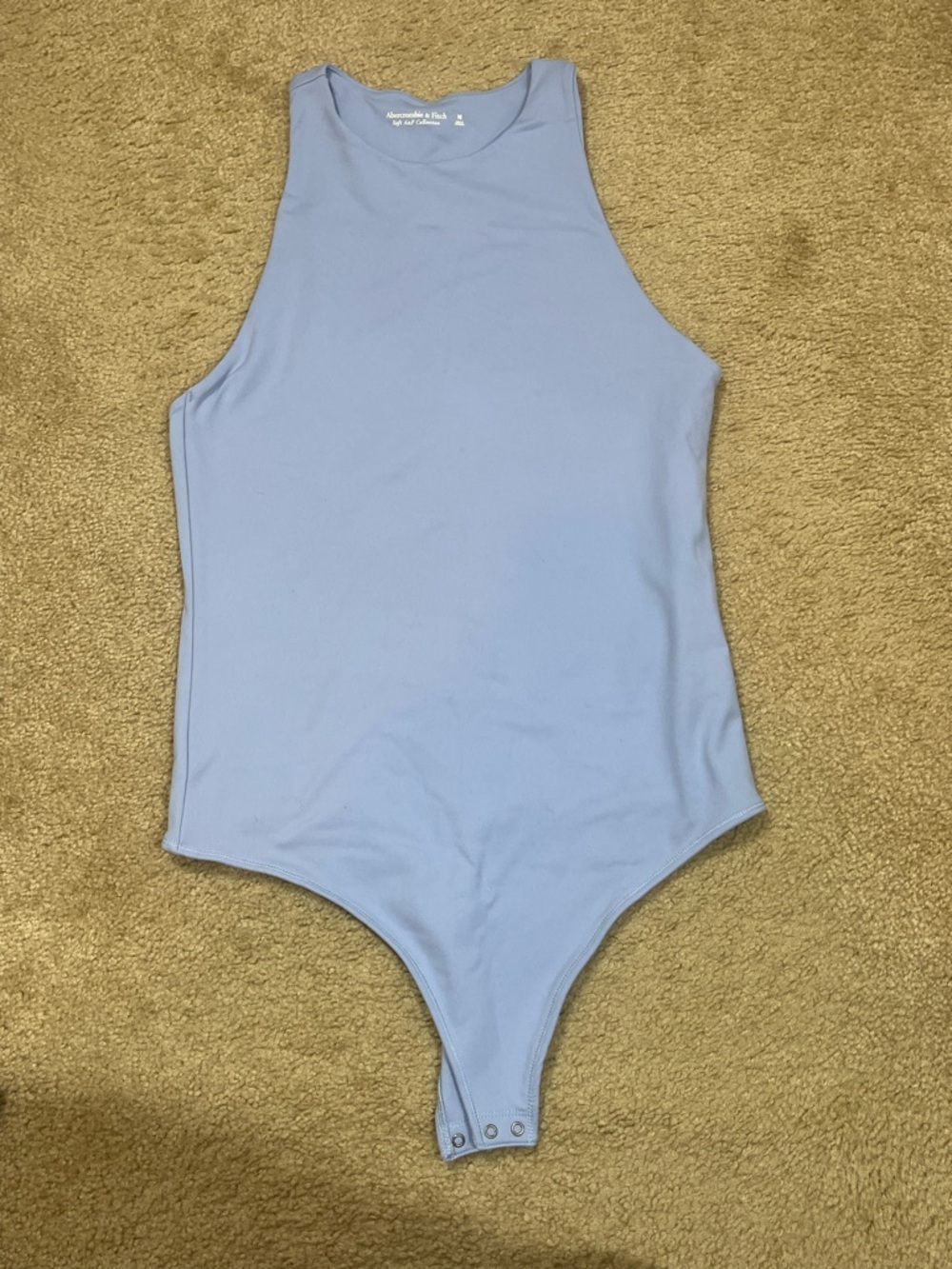 Women Abercrombie & Fitch Light Blue Sleeveless Bodysuit